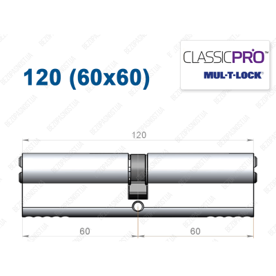 Цилиндр Mul-T-Lock Classic Pro ключ-ключ 120 мм (60x60)