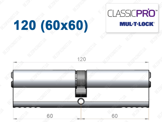 Циліндр Mul-T-Lock Classic Pro ключ-ключ 120 мм (60x60)