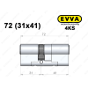 Цилиндр EVVA 4KS 72 мм (31x41), ключ-ключ