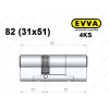 Циліндр EVVA 4KS 82 мм (31x51), ключ-ключ