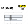 Циліндр EVVA 4KS 92 мм (31x61), ключ-ключ