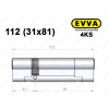 Цилиндр EVVA 4KS 112 мм (31x81), ключ-ключ