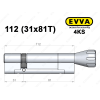 Цилиндр EVVA 4KS 112 мм (31x81T), с тумблером