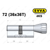 Цилиндр EVVA 4KS 72 мм (36x36T), с тумблером