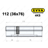 Цилиндр EVVA 4KS 112 мм (36x76), ключ-ключ