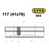 Циліндр EVVA 4KS 117 мм (41x76), ключ-ключ