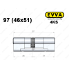 Цилиндр EVVA 4KS 97 мм (46x51), ключ-ключ