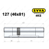Циліндр EVVA 4KS 127 мм (46x81), ключ-ключ