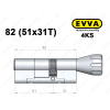 Цилиндр EVVA 4KS 82 мм (51x31T), с тумблером