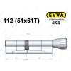 Циліндр EVVA 4KS 112 мм (51x61T), з тумблером
