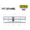 Циліндр EVVA 4KS 117 мм (51x66), ключ-ключ