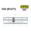 Циліндр EVVA 4KS 122 мм (51x71), ключ-ключ