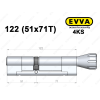 Циліндр EVVA 4KS 122 мм (51x71T), з тумблером