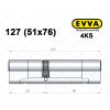 Циліндр EVVA 4KS 127 мм (51x76), ключ-ключ