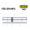 Циліндр EVVA 4KS 132 мм (51x81), ключ-ключ