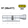 Цилиндр EVVA 4KS 97 мм (56x41T), с тумблером