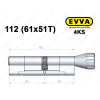 Циліндр EVVA 4KS 112 мм (61x51T), з тумблером