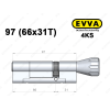 Цилиндр EVVA 4KS 97 мм (66x31T), с тумблером