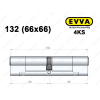 Циліндр EVVA 4KS 132 мм (66x66), ключ-ключ