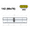 Циліндр EVVA 4KS 142 мм (66x76), ключ-ключ