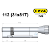 Цилиндр EVVA ICS 112 мм (31x81T), с тумблером
