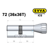 Цилиндр EVVA ICS 72 мм (36x36T), с тумблером