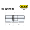Цилиндр EVVA ICS 87 мм (36x51), ключ-ключ