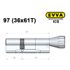 Цилиндр EVVA ICS 97 мм (36x61T), с тумблером