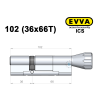 Цилиндр EVVA ICS 102 мм (36x66T), с тумблером