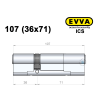 Цилиндр EVVA ICS 107 мм (36x71), ключ-ключ