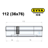 Цилиндр EVVA ICS 112 мм (36x76), ключ-ключ