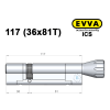 Цилиндр EVVA ICS 117 мм (36x81T), с тумблером