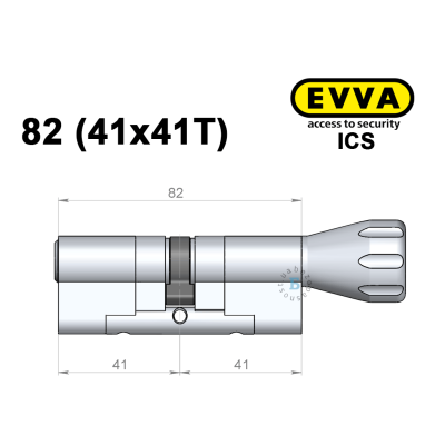 Цилиндр EVVA ICS 82 мм (41x41T), с тумблером
