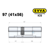 Цилиндр EVVA ICS 97 мм (41x56), ключ-ключ