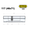 Цилиндр EVVA ICS 117 мм (46x71), ключ-ключ