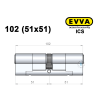 Цилиндр EVVA ICS 102 мм (51x51), ключ-ключ
