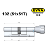 Цилиндр EVVA ICS 102 мм (51x51T), с тумблером