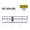 Цилиндр EVVA ICS 127 мм (51x76), ключ-ключ