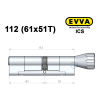 Циліндр EVVA ICS 112 мм (61x51T), з тумблером