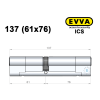 Цилиндр EVVA ICS 137 мм (61x76), ключ-ключ