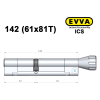 Цилиндр EVVA ICS 142 мм (61x81T), с тумблером