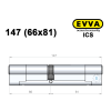 Циліндр EVVA ICS 147 мм (66x81), ключ-ключ