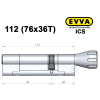 Циліндр EVVA ICS 112 мм (76x36T), з тумблером