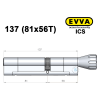 Цилиндр EVVA ICS 137 мм (81x56T), с тумблером