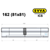 Циліндр EVVA ICS 162 мм (81x81), ключ-ключ