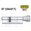 Цилиндр EVVA MCS 97 мм (36x61T), с тумблером
