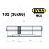 Циліндр EVVA MCS 102 мм (36x66), ключ-ключ