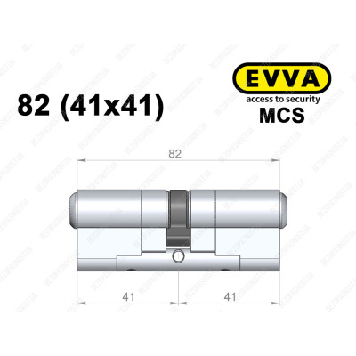 Цилиндр EVVA MCS 82 мм (41x41), ключ-ключ