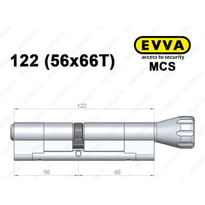 Цилиндр EVVA MCS 122 мм (56x66T), с тумблером