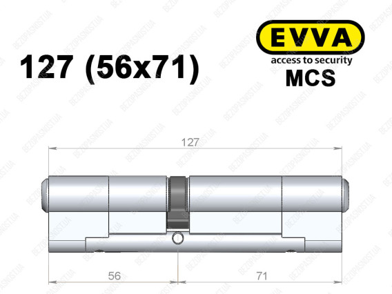 Циліндр EVVA MCS 127 мм (56x71), ключ-ключ